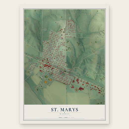 St. Marys, Kansas map print, the full design