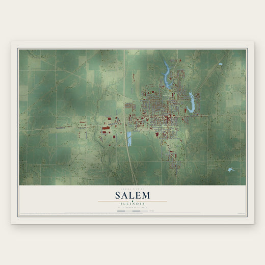 Salem, Illinois map print, the full design