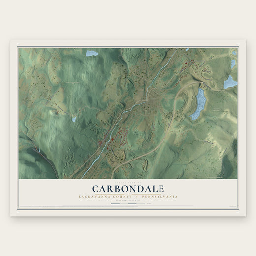 Carbondale, Lackawanna County, Pennsylvania map print, the full design