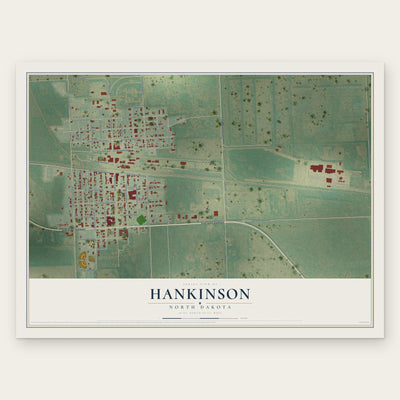 Hankinson, North Dakota map print, the full design