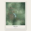 Milan, Indiana map print, the full design