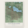 East Grand Rapids, Michigan map print, the full design