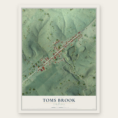 Toms Brook, Virginia map print, the full design