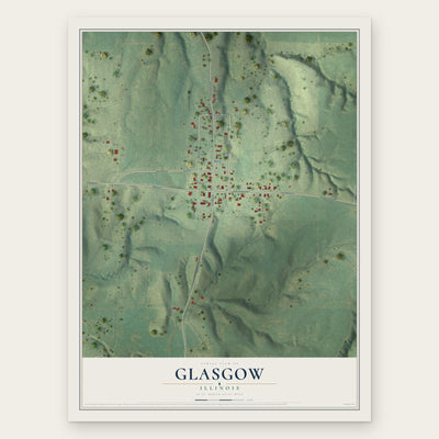Glasgow, Illinois map print, the full design