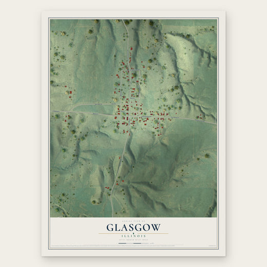 Glasgow, Illinois map print, the full design