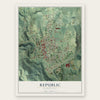Republic, Washington map print, the full design