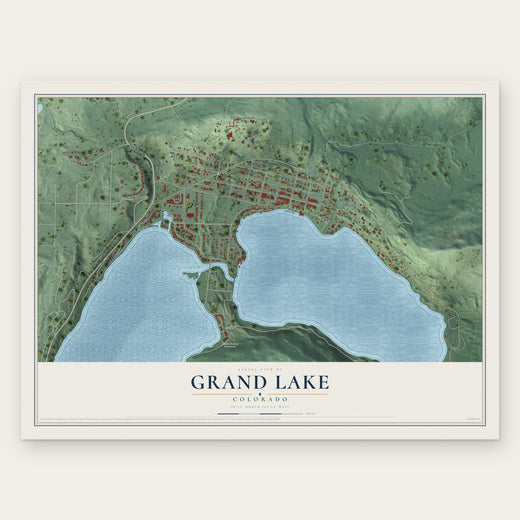 Grand Lake, Colorado map print, the full design