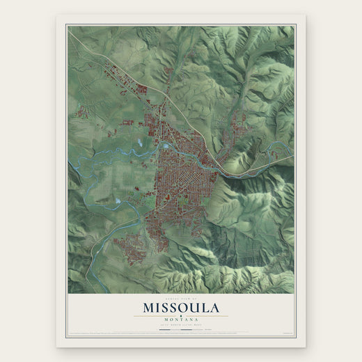 Missoula, Montana map print, the full design
