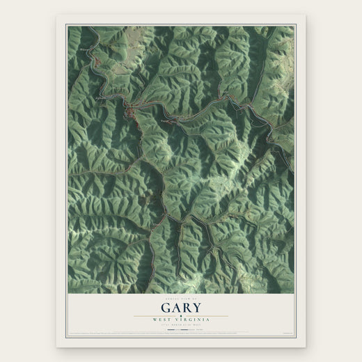 Gary, West Virginia map print, the full design