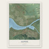 Alpine, Wyoming map print, the full design