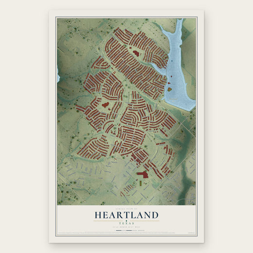 Heartland, Texas map print, the full design