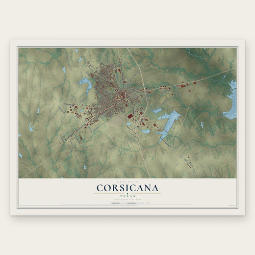 Corsicana, Texas map print, the full design