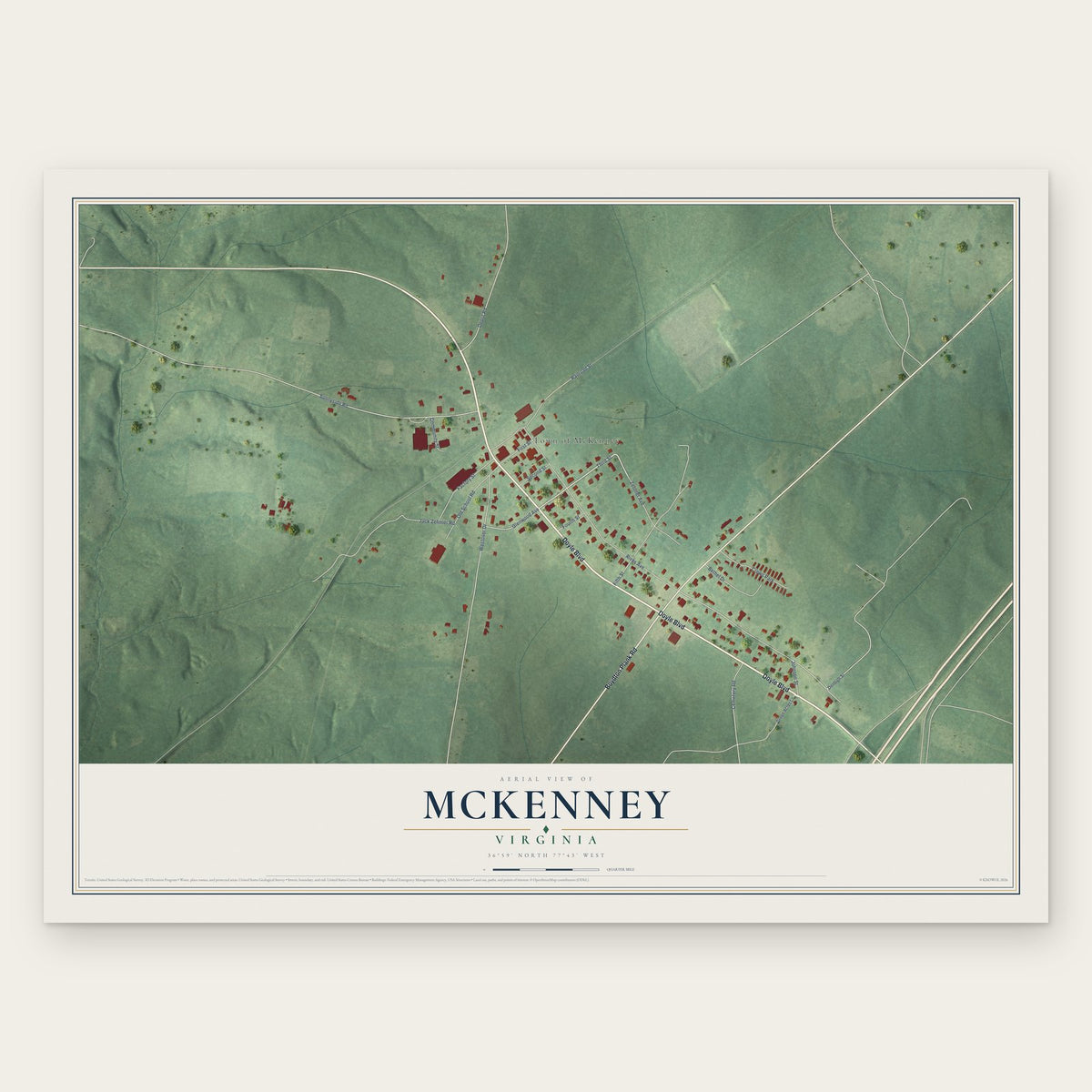 McKenney, Virginia map print, the full design