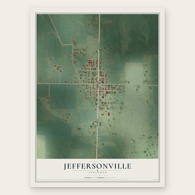 Jeffersonville, Illinois map print, the full design