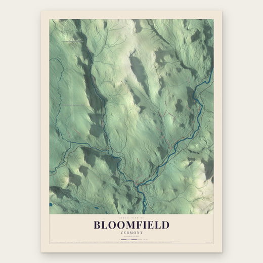 Bloomfield, Vermont map print, the full design