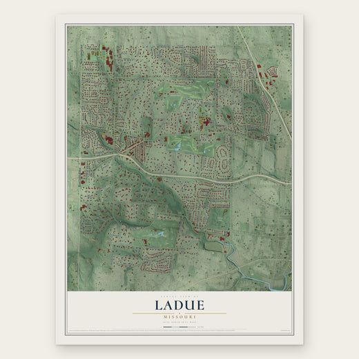 Ladue, Missouri map print, the full design