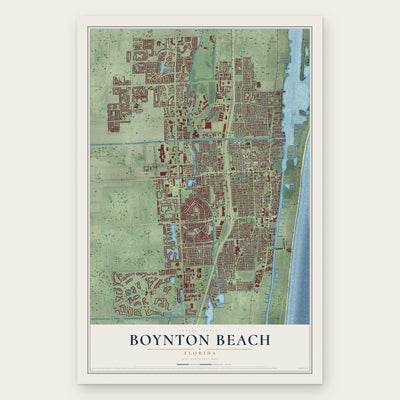 Boynton Beach, Florida map print, the full design