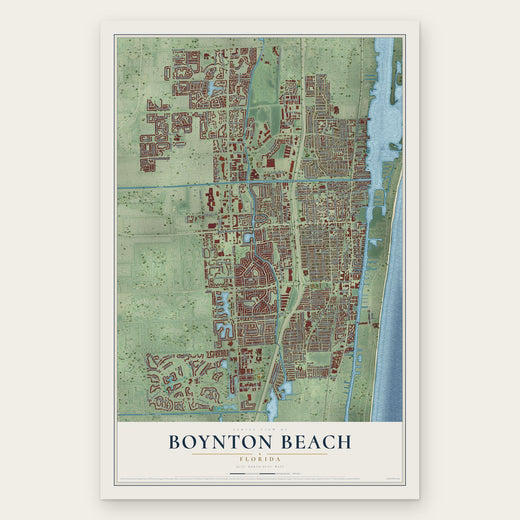 Boynton Beach, Florida map print, the full design
