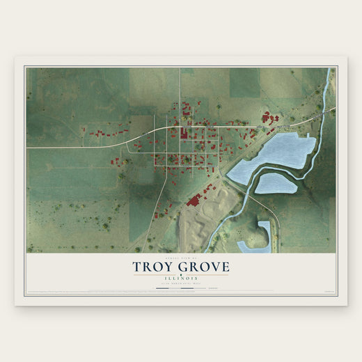 Troy Grove, Illinois map print, the full design