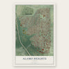 Alamo Heights, Texas map print, the full design