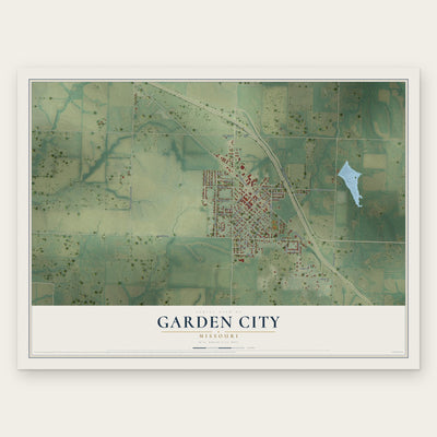 Garden City, Missouri map print, the full design