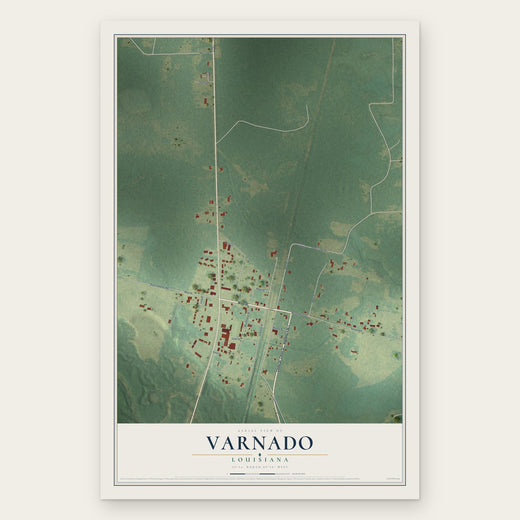 Varnado, Louisiana map print, the full design