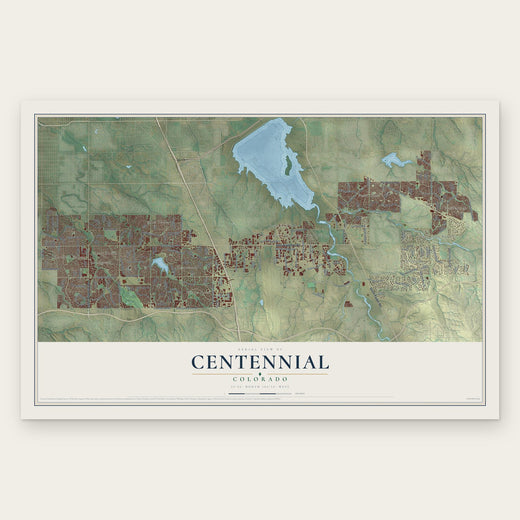 Centennial, Colorado map print, the full design