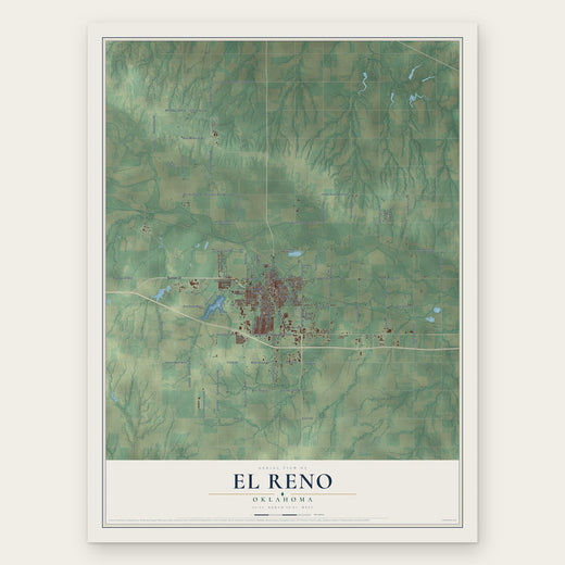 El Reno, Oklahoma map print, the full design