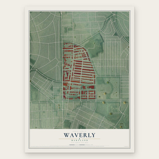 Waverly, Maryland map print, the full design