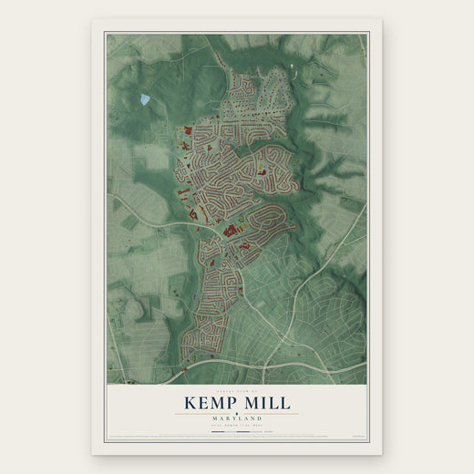 Kemp Mill, Maryland map print, the full design