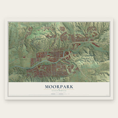 Moorpark, California map print, the full design