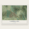Campbell Hill, Illinois map print, the full design