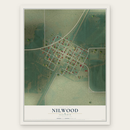 Nilwood, Illinois map print, the full design
