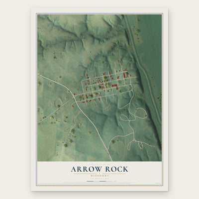 Arrow Rock, Missouri map print, the full design