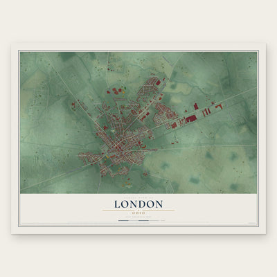 London, Ohio map print, the full design