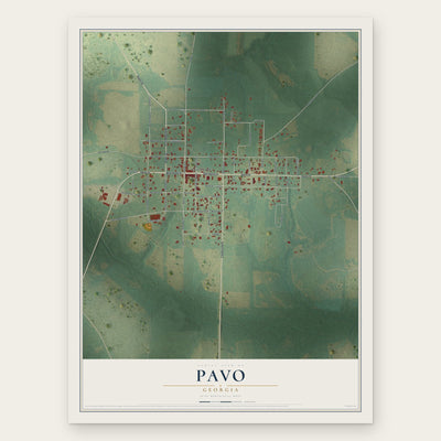 Pavo, Georgia map print, the full design