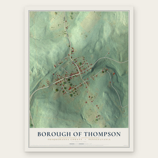 Borough of Thompson, Susquehanna County, Pennsylvania map print, the full design