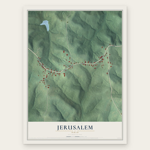 Jerusalem, Ohio map print, the full design