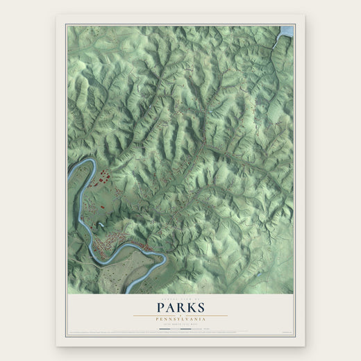 Parks, Pennsylvania map print, the full design