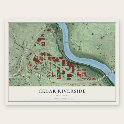 Cedar Riverside, Minnesota map print, the full design