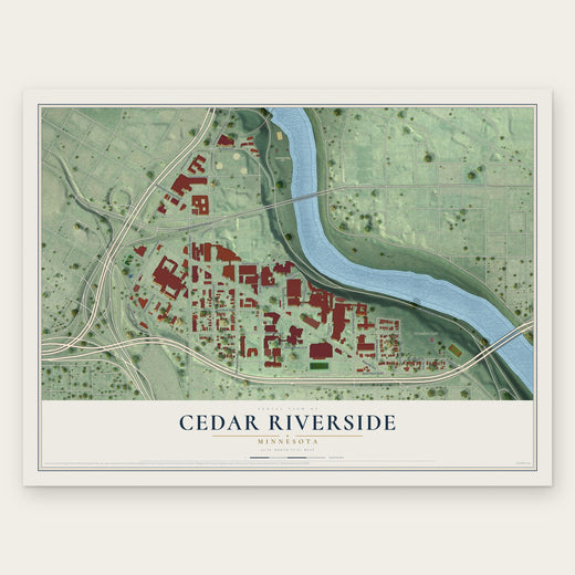 Cedar Riverside, Minnesota map print, the full design
