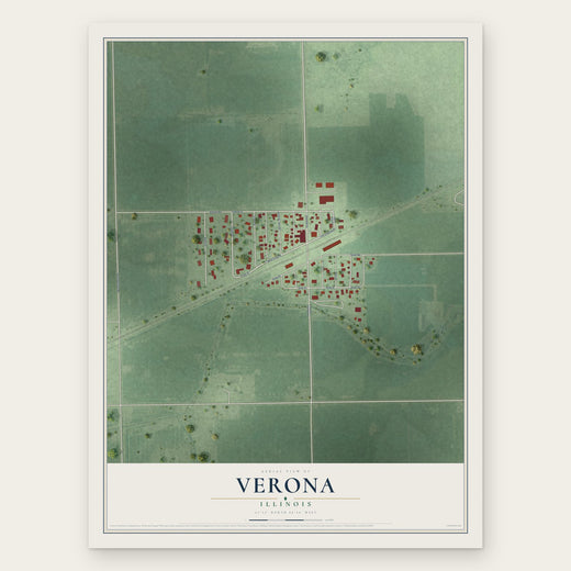 Verona, Illinois map print, the full design