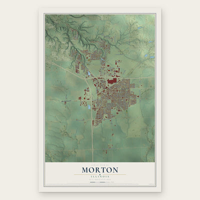 Morton, Illinois map print, the full design