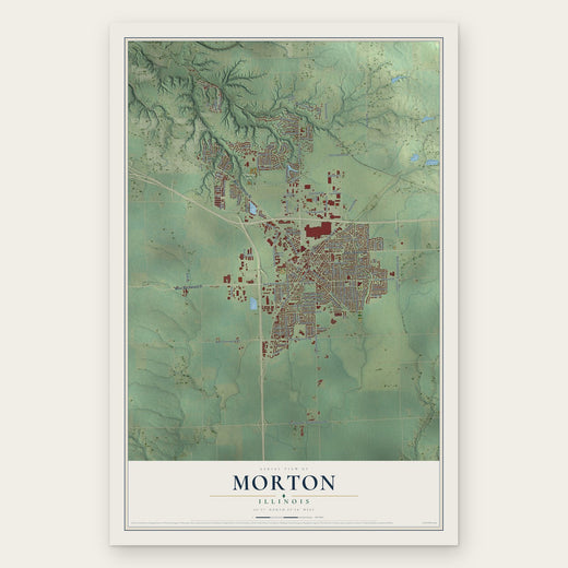 Morton, Illinois map print, the full design