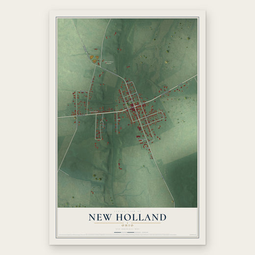 New Holland, Ohio map print, the full design