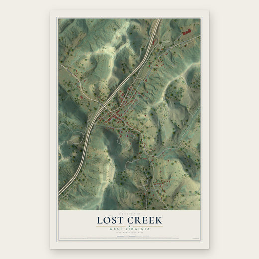 Lost Creek, West Virginia map print, the full design