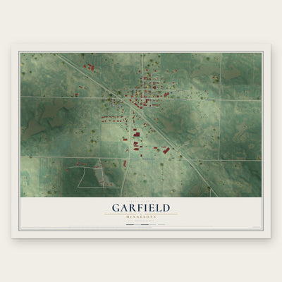 Garfield, Minnesota map print, the full design
