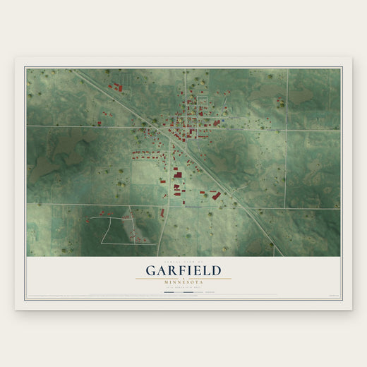 Garfield, Minnesota map print, the full design