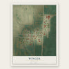 Winger, Minnesota map print, the full design