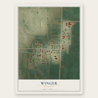 Winger, Minnesota map print, the full design